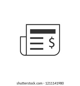 Newspaper, news line icon. Simple, modern flat vector illustration for mobile app, website or desktop app on gray background