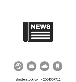 Newspaper news vector black simple icon
