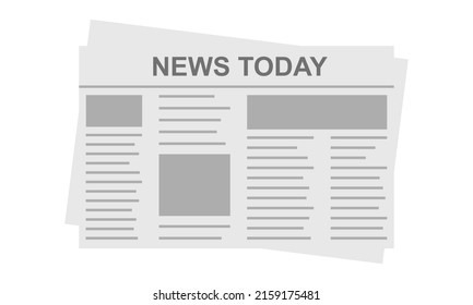 Newspaper News Vector Illustration. Paper Newspaper Daily Blank. Article Or Facts. 