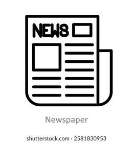 Newspaper and newsletter icon concep