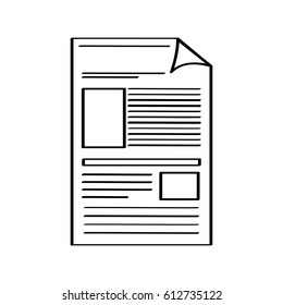 newspaper notices isolated icon