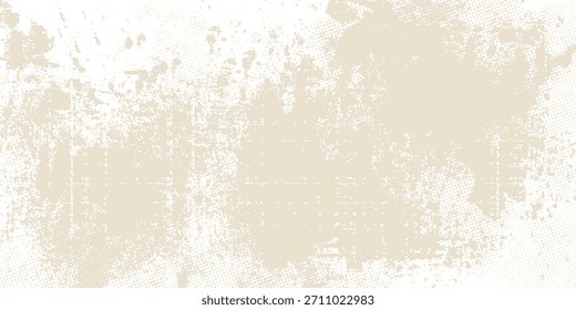 Newspaper with old unreadable text. Vintage grunge blurred paper news texture horizontal background. Textured page. Sepia collage. Front top view.