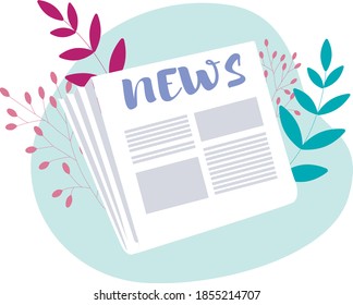 
Newspaper on a floral background