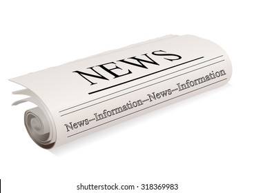 newspaper on a white