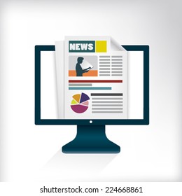 Newspaper on-line on the screen