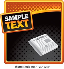 newspaper orange and black halftone template
