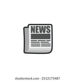 newspaper in outline flat vector design.