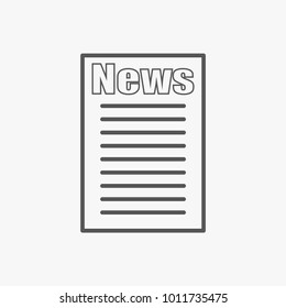 Newspaper outline icon on white backround