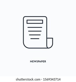 Newspaper outline icon. Simple linear element illustration. Isolated line Newspaper icon on white background. Thin stroke sign can be used for web, mobile and UI.