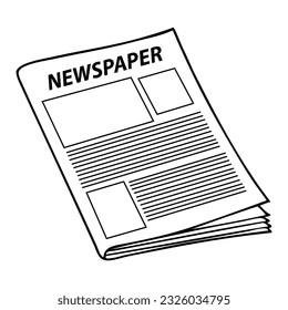 newspaper outline vector illustration,
isolated on white background.Top view