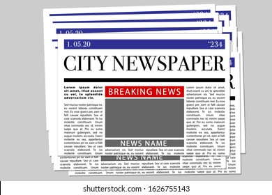 Newspaper Pack Mock Up Blank Page Vector Illustration