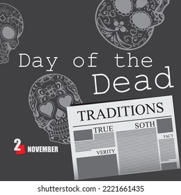 Newspaper page for the event - Day of the Dead