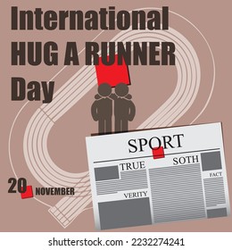 Newspaper page for the event - Hug a Runner Day