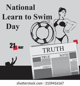Newspaper page for the holiday - National Learn to Swim Day