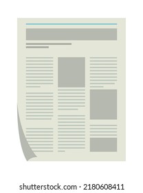 newspaper page icon on white background