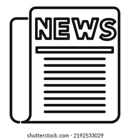 Newspaper page icon outline vector. Web press. Media article