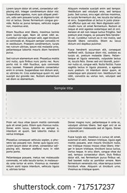 Newspaper page with Lorem Ipsum text and empty space for your text.