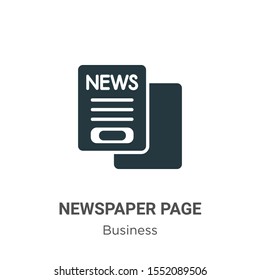 Newspaper page vector icon on white background. Flat vector newspaper page icon symbol sign from modern business collection for mobile concept and web apps design.