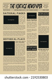 Newspaper pages in vintage, Retro Newspaper Design