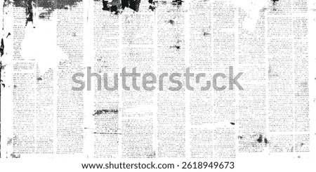 Newspaper paper grunge texture. Vector white and black newspaper paper grunge texture. Newspaper with old grunge vintage unreadable paper texture background.	