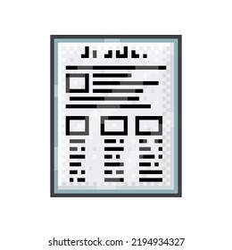 Newspaper Photo Frame Pixel Art. Vector Illustration.