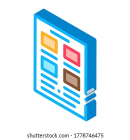 Newspaper Poster Icon Vector. Isometric Newspaper Poster Sign. Color Isolated Symbol Illustration