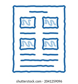 Newspaper Poster sketch icon vector. Hand drawn blue doodle line art Newspaper Poster Sign. isolated symbol illustration