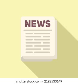 Newspaper press icon flat vector. Daily story. Media article