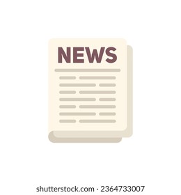 Zeitungspresse Symbol flache Vektorgrafik. Tägliche Geschichte. Medienartikel einzeln