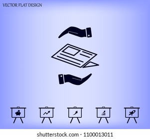 Newspaper, press, news vector icon.
