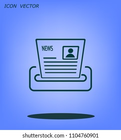 Newspaper, press, news vector icon.