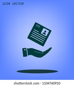 Newspaper, press, news vector icon.