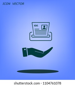 Newspaper, press, news vector icon.