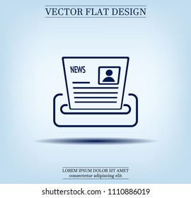 Newspaper, press, news vector icon.