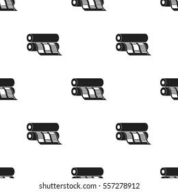 Newspaper printing machine in  black style isolated on white background. Typography pattern stock vector illustration.