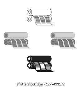 Newspaper printing machine in cartoon style isolated on white background. Typography symbol stock vector illustration.