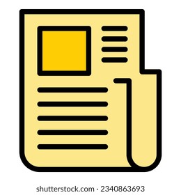 Newspaper promotion icon outline vector. Free online. Special public color flat