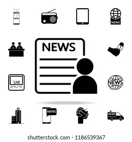 newspaper reader icon. Media icons universal set for web and mobile