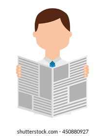 newspaper reader isolated icon design, vector illustration  graphic 