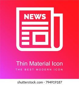 Newspaper red and pink gradient material white icon minimal design