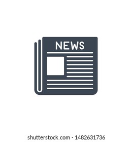 Newspaper related vector glyph icon. Isolated on white background. Vector illustration.