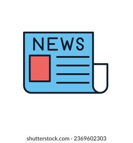 Newspaper related vector icon. Isolated on white background. Vector illustration