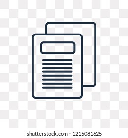 Newspaper Report vector outline icon isolated on transparent background, high quality linear Newspaper Report transparency concept can be used web and mobile