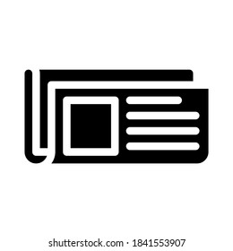 newspaper roll glyph icon vector. newspaper roll sign. isolated contour symbol black illustration