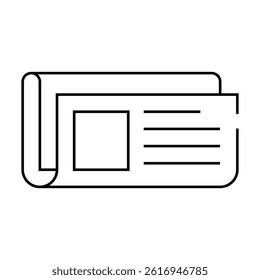 newspaper roll line icon vector. newspaper roll sign. isolated contour symbol black illustration