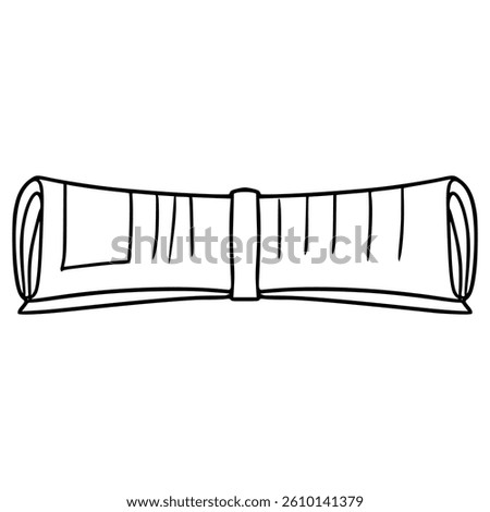 newspaper rolls illustration hand drawn outline vector