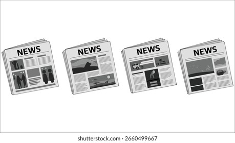 Dibujo de Vector de noticias de titulares de prensa