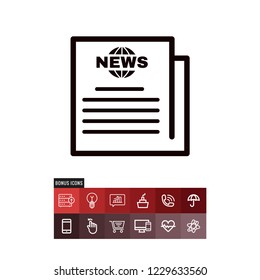Newspaper sheet vector icon