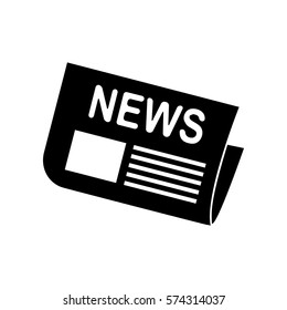 Newspaper sign. Flat style black icon on white.