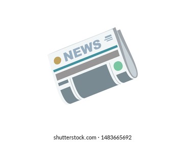 Newspaper simple illustration. Half folded.